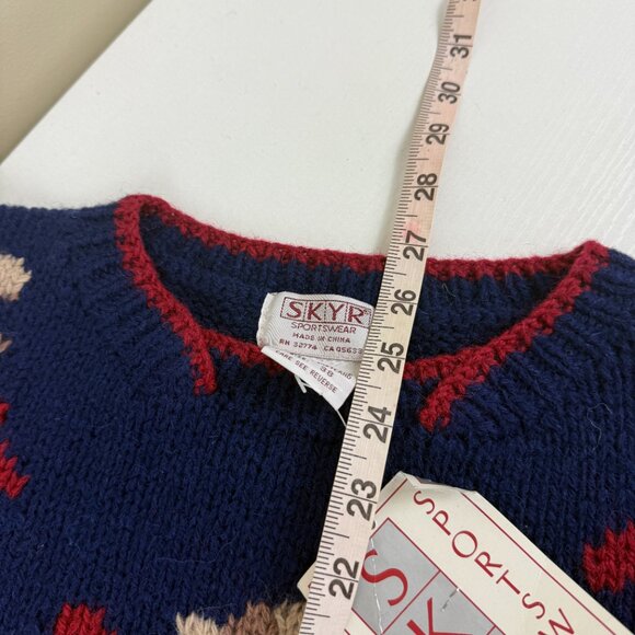 NWT SKYR Sportswear 100% Shetland Wool Floral Fair Isle Sweater - Picture 10 of 12